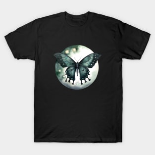 Mystic moth, Dark butterfly in front of the moon T-Shirt